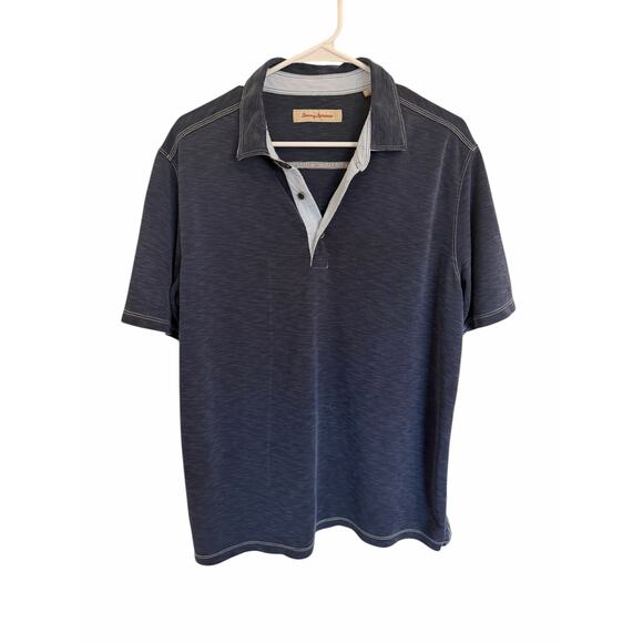 Tommy Bahama Men's Large Blue Short Sleeve Collared Button Up Neck Shirt - Picture 1 of 11